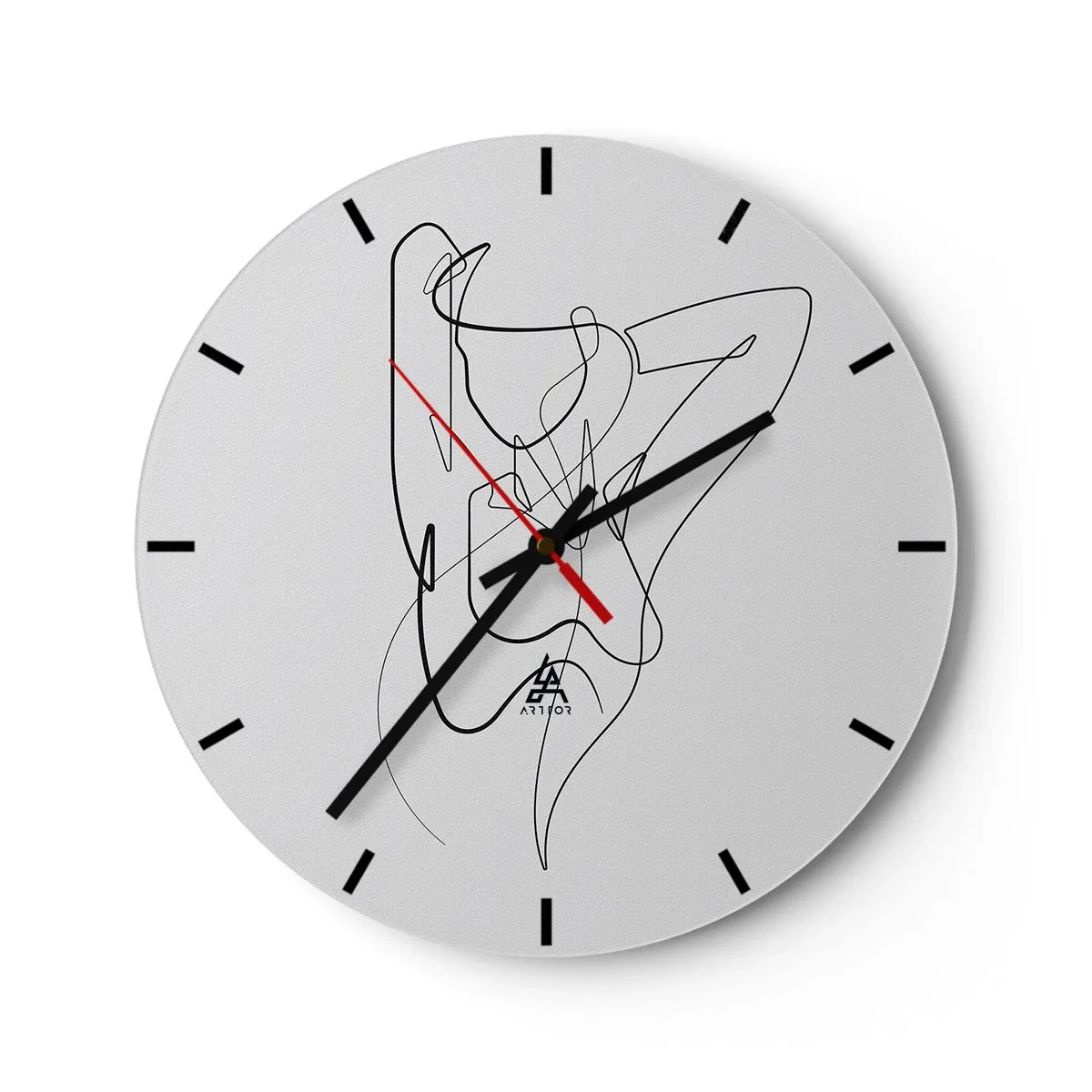 Nástenné hodiny - Abstraktná ženská silueta v minimalistickej línii - 30x30cm - Ty si záhada… - Moderná nástenná dekorácia do obývacej izby, kuchyne a spálne ARTTOR