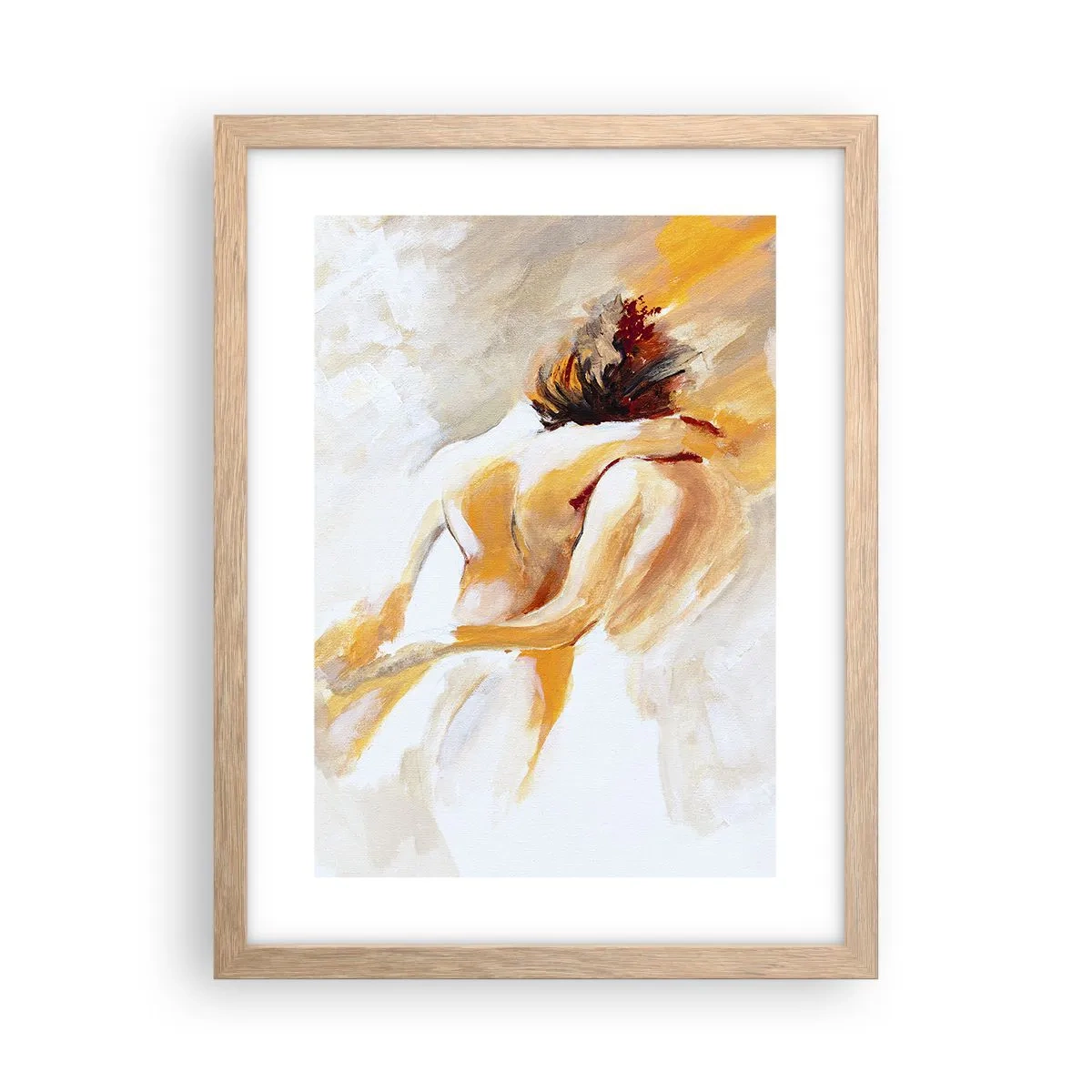 Plagát v ráme zo svetlého duba - Blízkosť v nebi - 30x40 cm