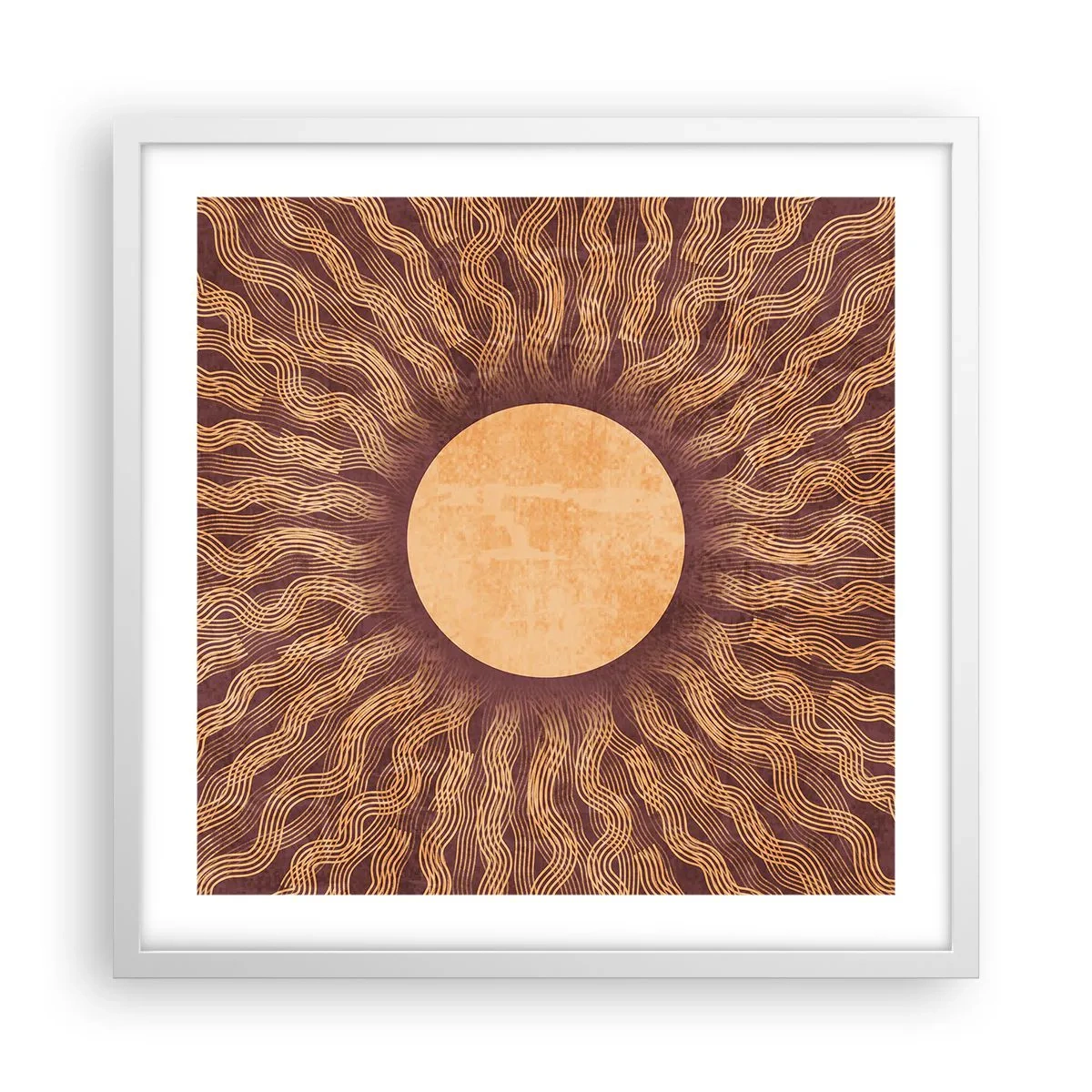 Plagát v bielom ráme - Ikona slnka - 50x50 cm