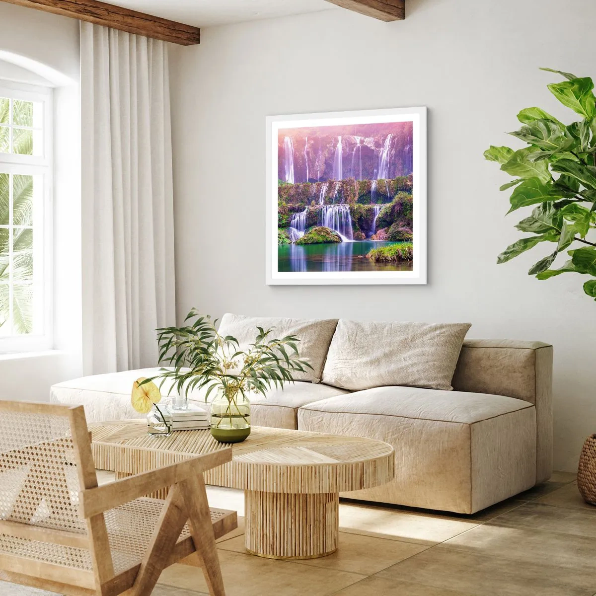 Plagát v bielom ráme - Schody do neba - 60x60 cm