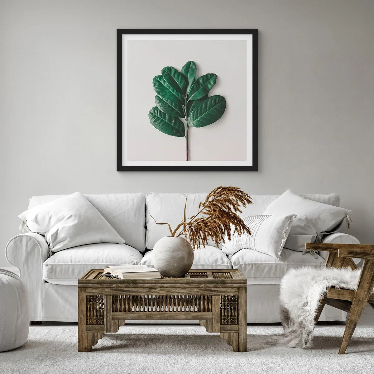 Plagát v čiernom ráme - Kresba samotnej prírody - 30x30 cm