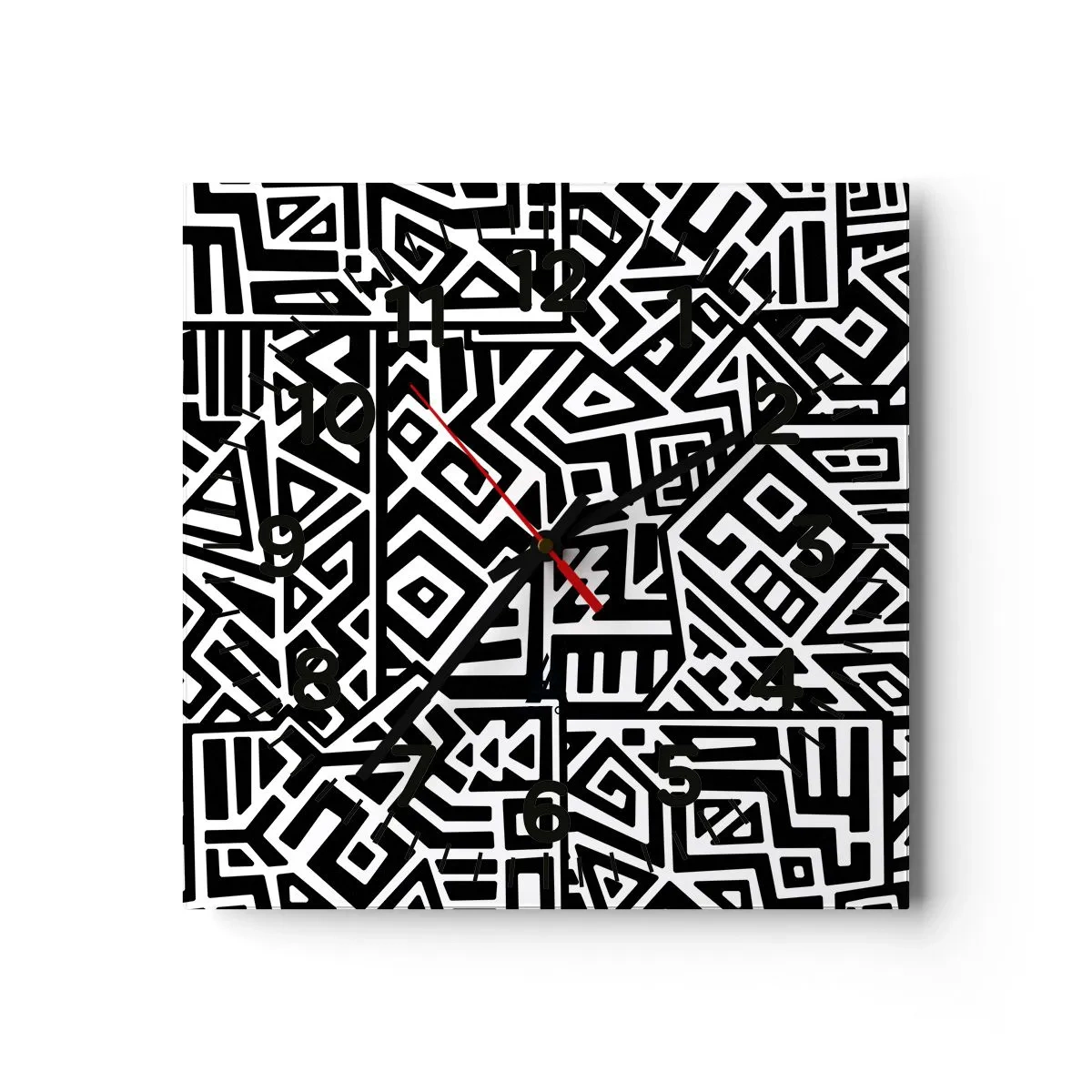 Nástenné hodiny - Predkolumbovská kompozícia - 30x30 cm