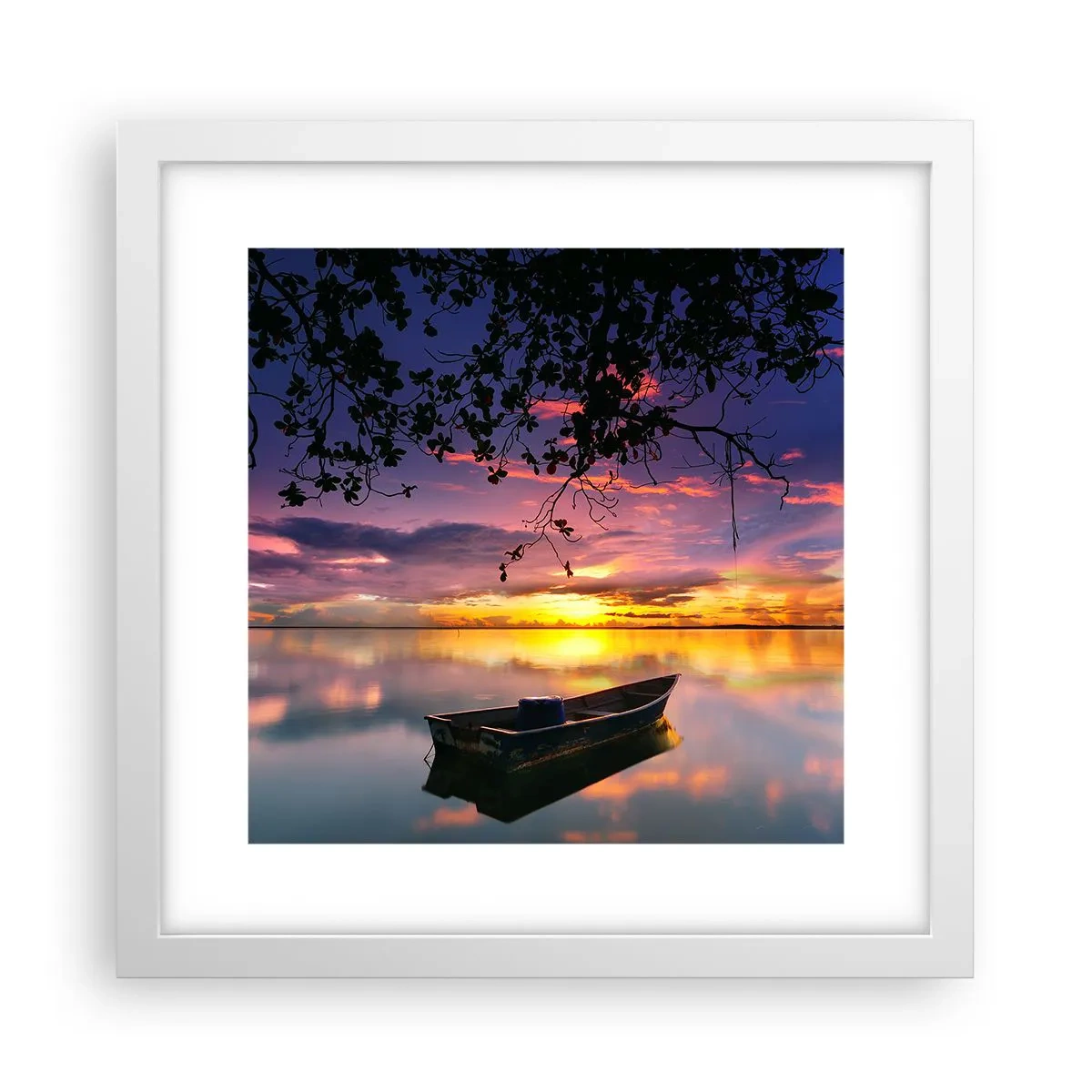 Plagát v bielom ráme - „Zdá sa, že visíš uprostred neba…“ - 30x30 cm