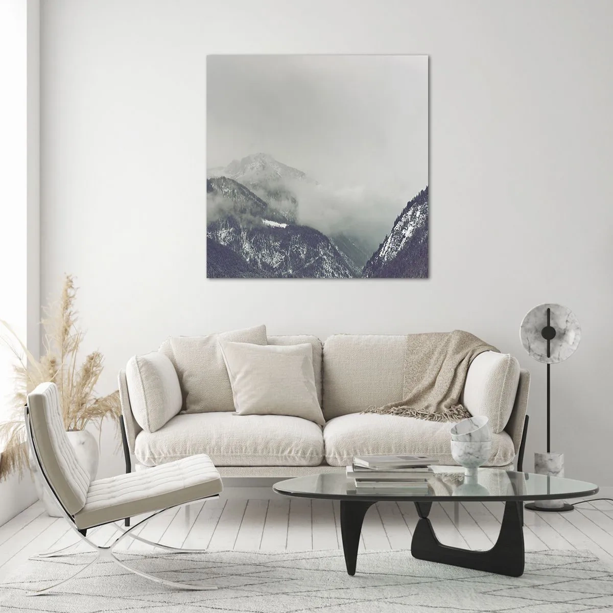 Obraz na skle - Zahmlené údolie - 70x70 cm