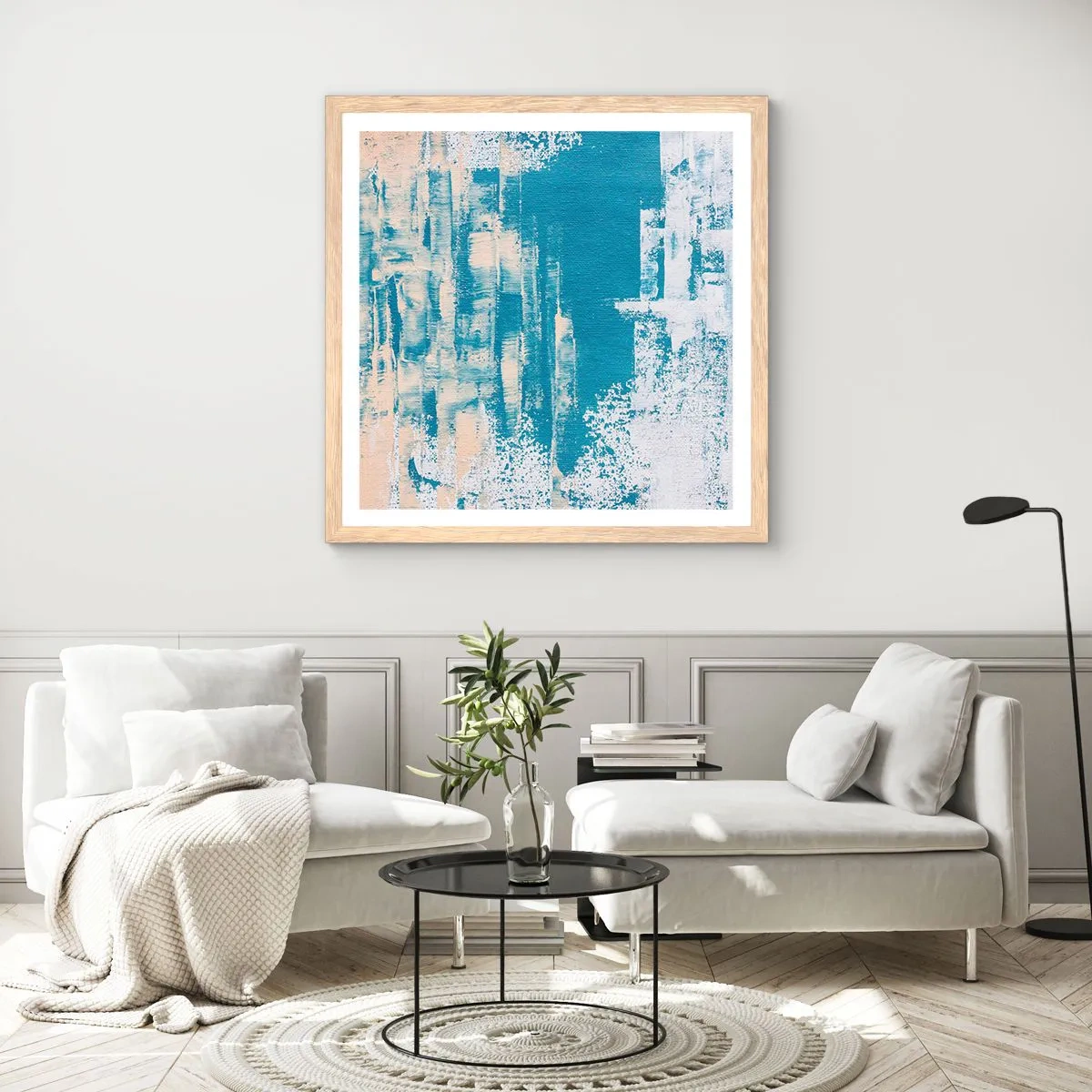 Plagát v ráme zo svetlého duba - Cez cencúľ - 60x60 cm