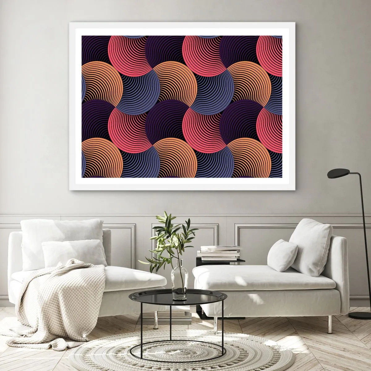 Plagát v bielom ráme - V kruhovom rytme - 91x61 cm