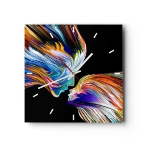 Nástenné hodiny - Fúzie energie a svetla - 30x30 cm