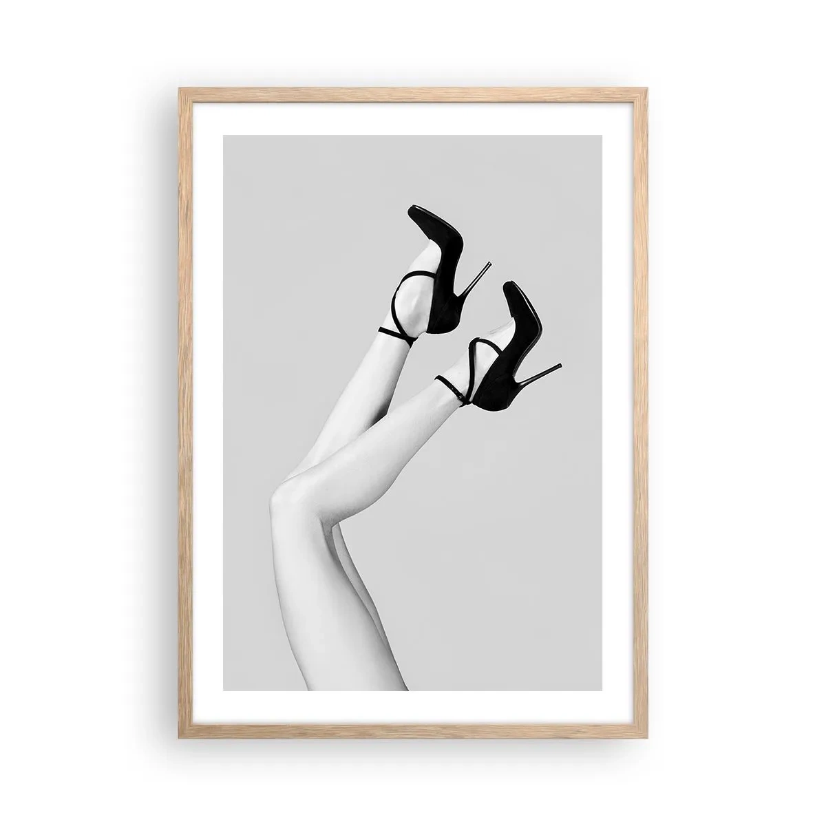 Plagát v ráme zo svetlého duba - Hore nohami - 50x70 cm