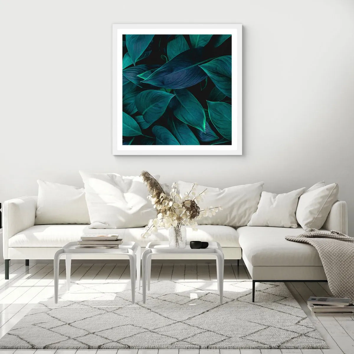 Plagát v bielom ráme - Zeleň sama o sebe - 30x30 cm