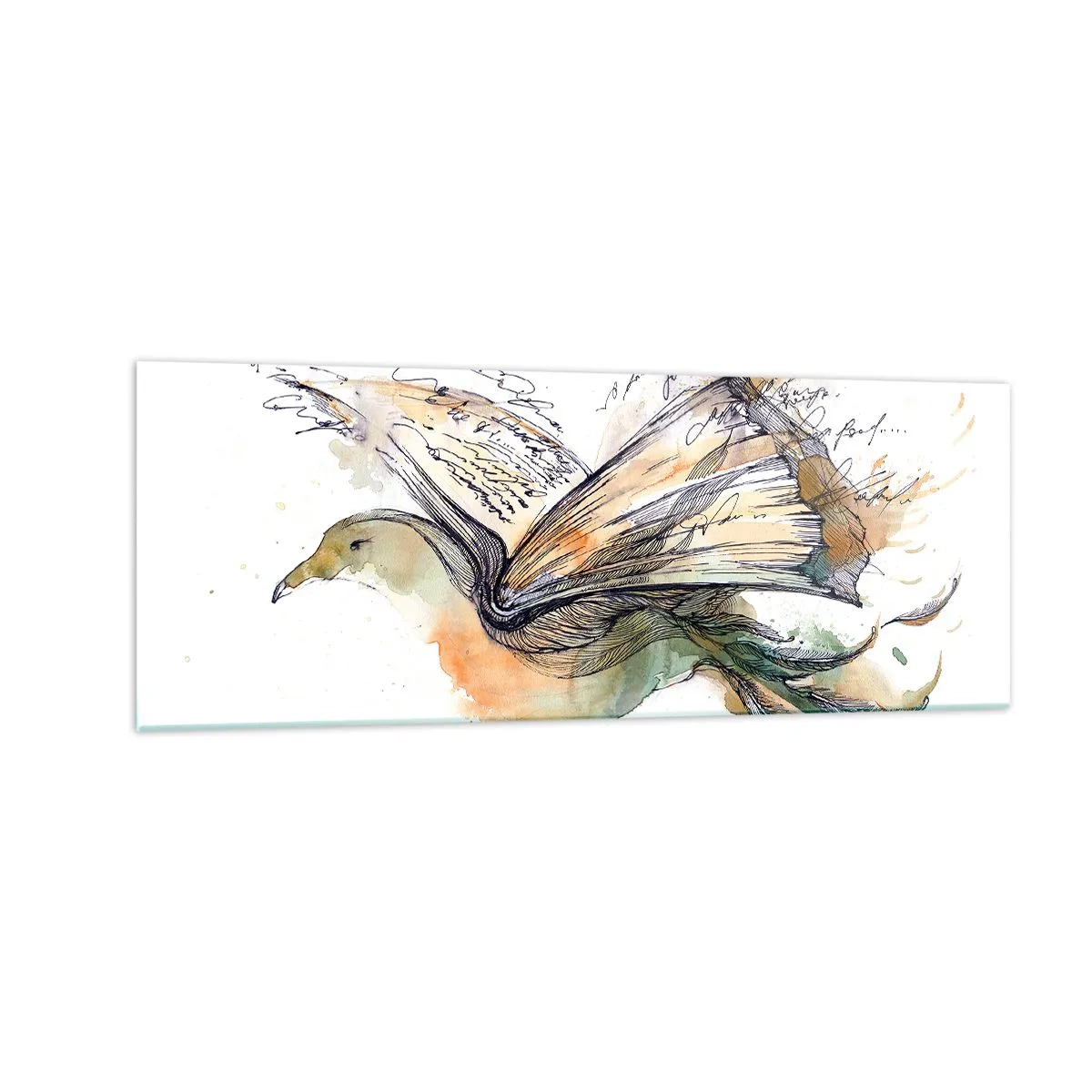 Obraz na skle - Na krídlach poézie - 140x50 cm