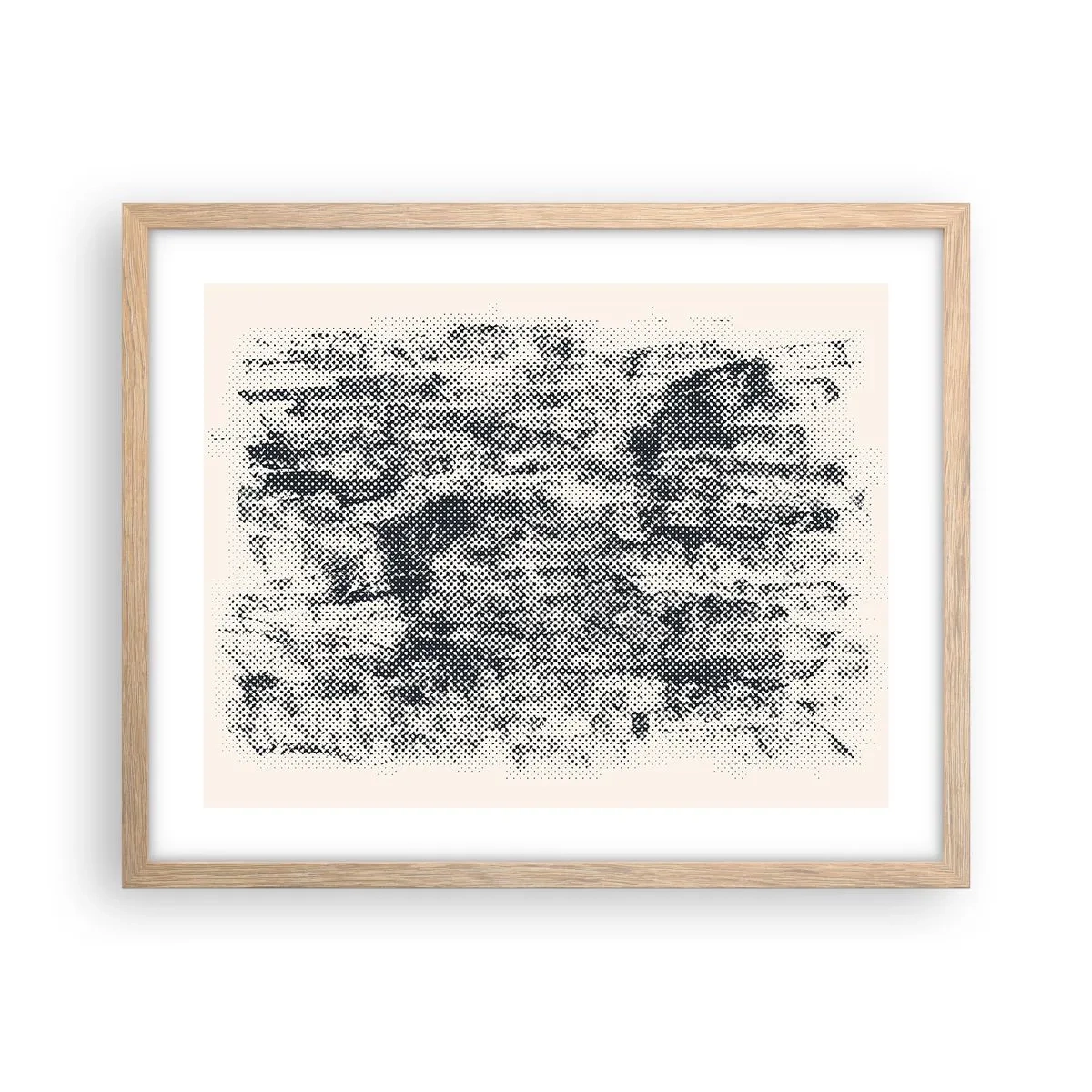 Plagát v ráme zo svetlého duba - Hmlistá kompozícia - 50x40 cm