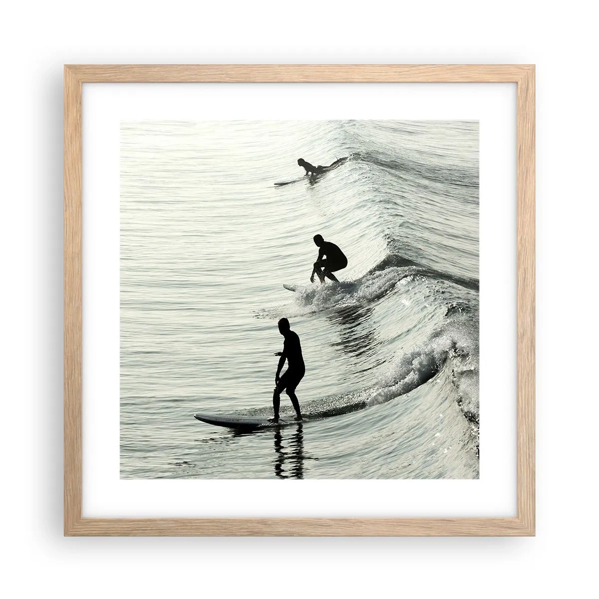 Plagát v ráme zo svetlého duba - Vlne v ústrety - 40x40 cm