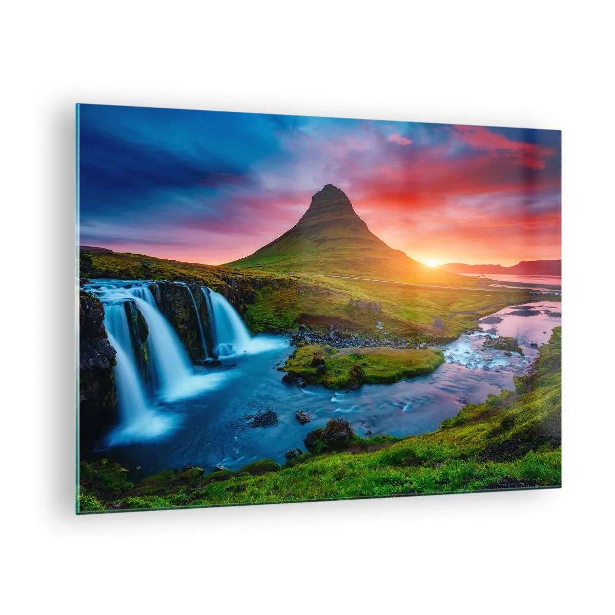 Obraz na skle - Island - oheň a voda - 70x50cm - Island - oheň a voda - Moderná nástenná dekorácia do obývacej izby a spálne ARTTOR