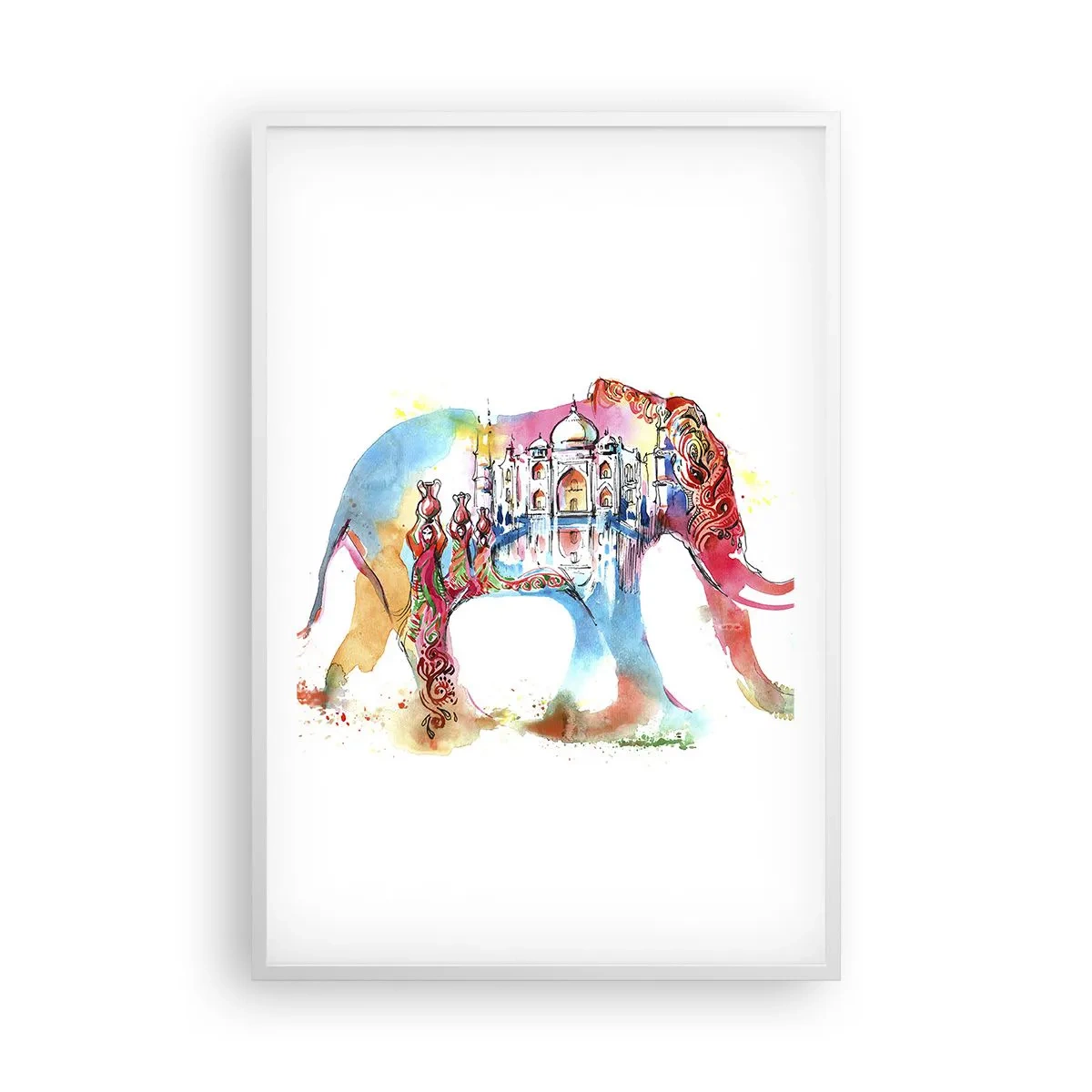 Plagát v bielom ráme - India - aura lásky - 61x91 cm