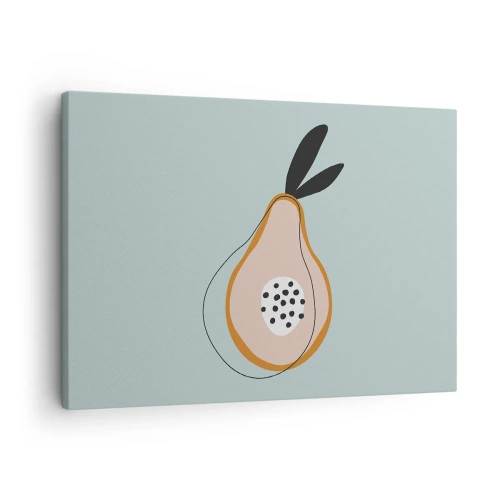 Obraz na plátne - Abstraktná hruška na svetlom pozadí - 70x50cm - Prenikanie do podstaty vecí - Moderná nástenná dekorácia do obývacej izby a spálne ARTTOR