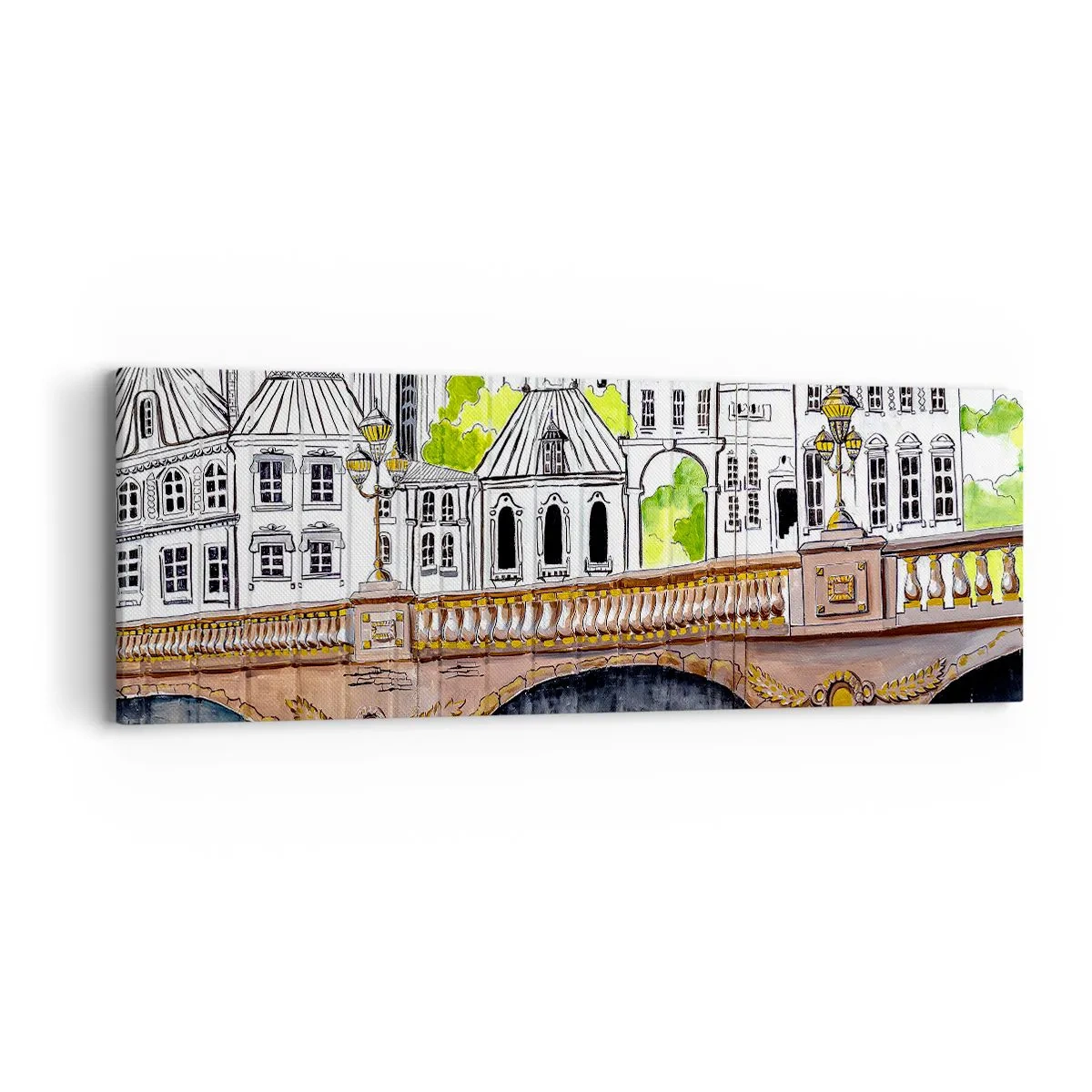 Obraz na plátne - Mesto ako maľované - 90x30 cm