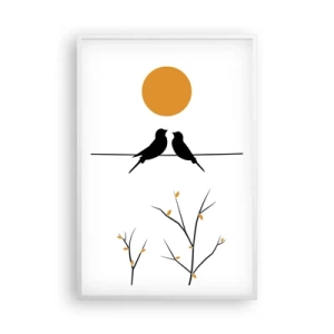Plagát v bielom ráme - Slávičí večer - 61x91 cm