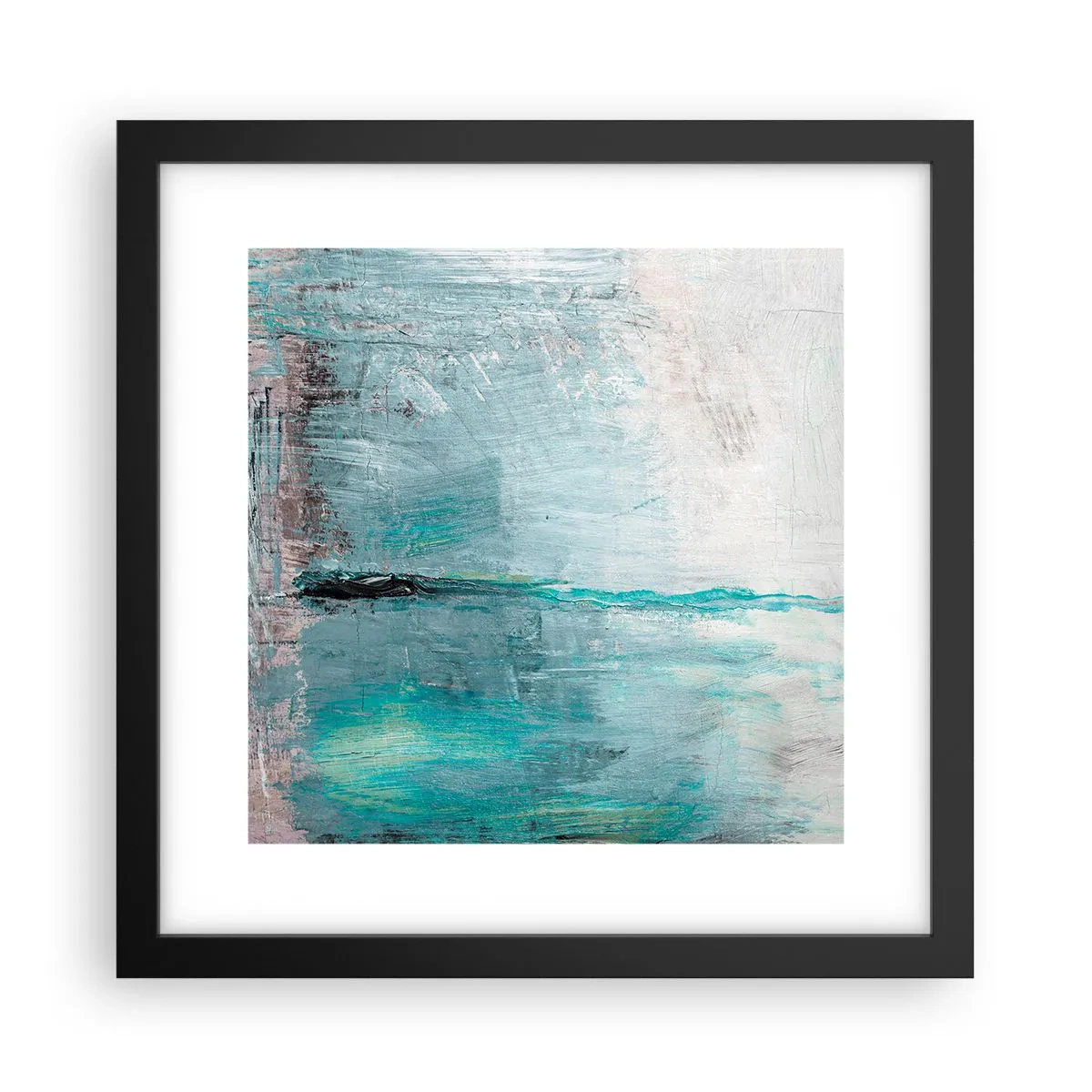 Plagát v čiernom ráme - Horizontálne v modrej - 30x30 cm