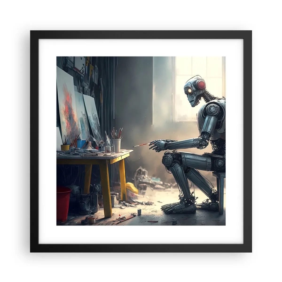 Plagát v čiernom ráme - Akt stvorenia - 40x40 cm