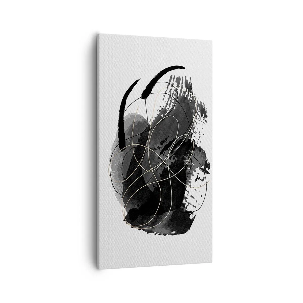 Obraz na plátne - Upletené z čiernej - 55x100 cm