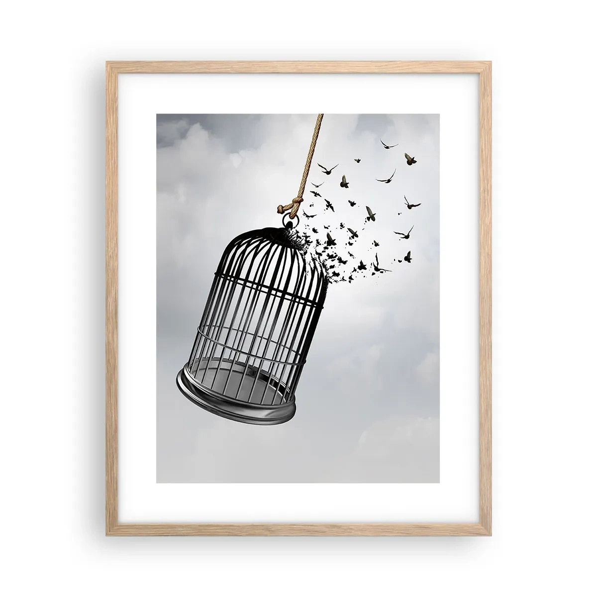 Plagát v ráme zo svetlého duba - Viera… nádej… sloboda! - 40x50 cm