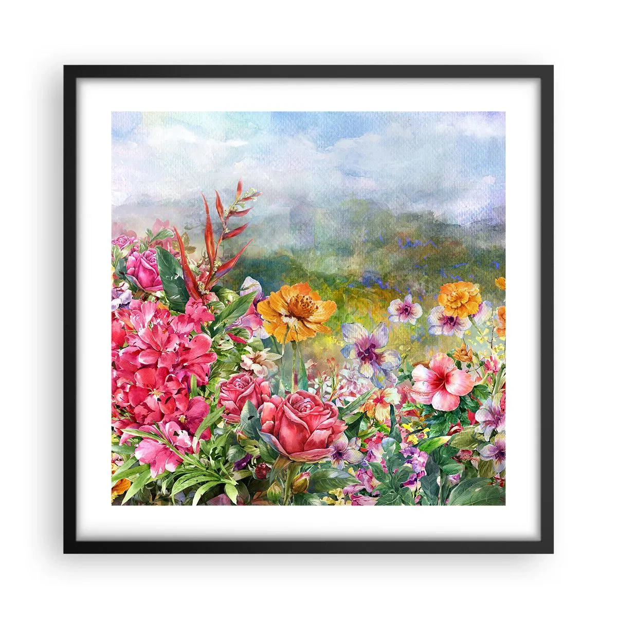 Plagát v čiernom ráme - Záhrada, ktorá sa zbláznila - 50x50 cm