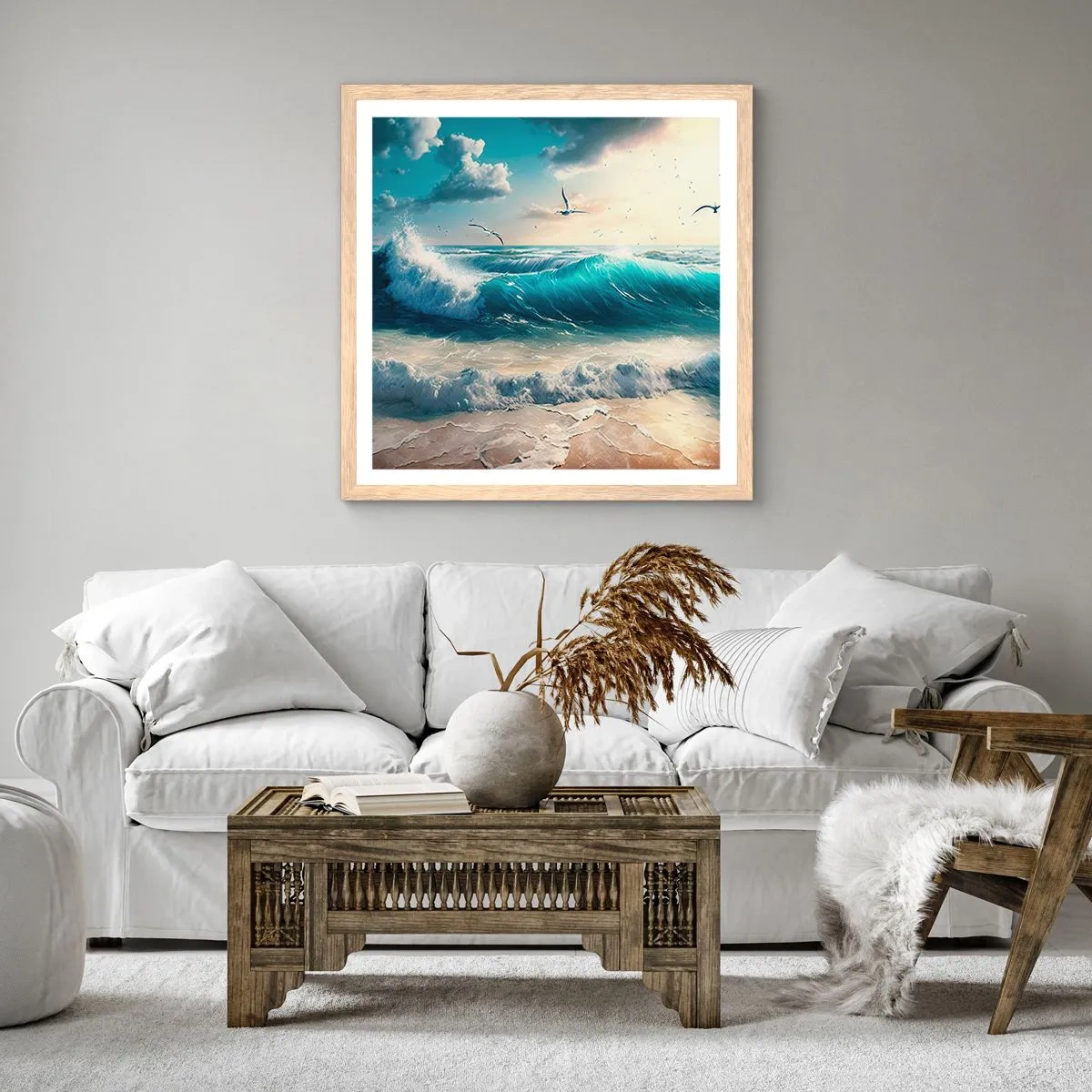 Plagát v ráme zo svetlého duba - Šušťanie len pre teba - 60x60 cm