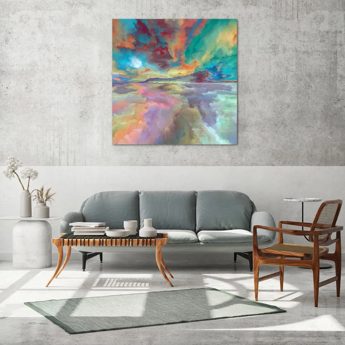 Obraz na skle - Dve neba - 60x60 cm