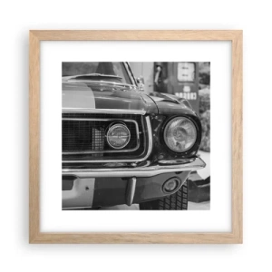 Plagát v ráme zo svetlého duba - Divoká jazda - 30x30 cm