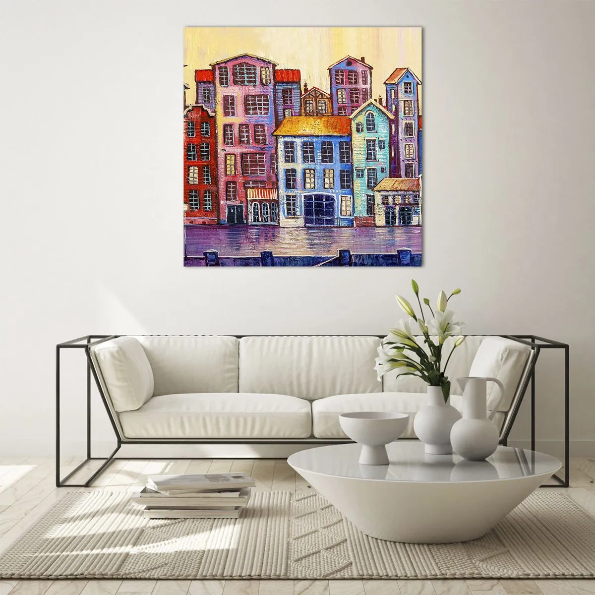Obraz na skle - Mesto ako z rozprávky - 70x70 cm
