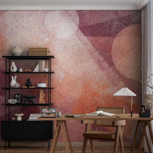 Fototapeta Premium Canvas - Geometrické premeny na ružové - Abstrakcia, Kus, Moderný vzor - 250x175 cm