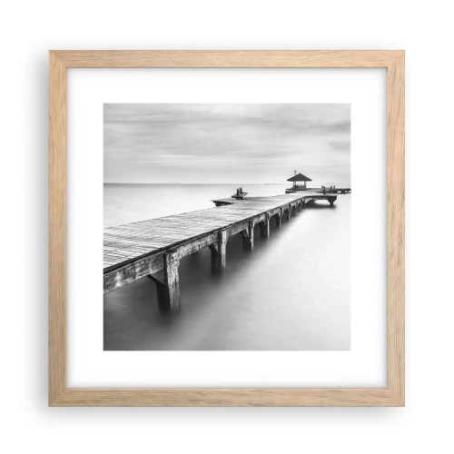 Plagát v ráme zo svetlého duba - Ďaleko od nás - 30x30 cm