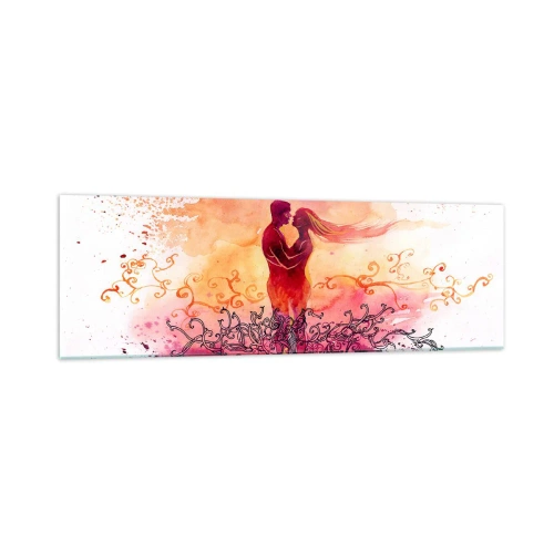 Obraz na skle - Jedno srdce! Potrebujem tak málo… - 160x50 cm