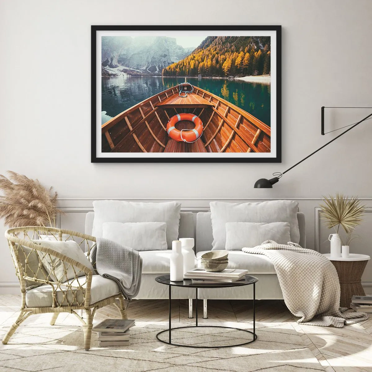 Plagát v čiernom ráme - Horská túra - 70x50 cm