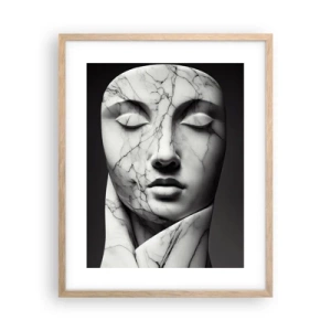 Plagát v ráme zo svetlého duba - Mramorové tvary - 40x50 cm