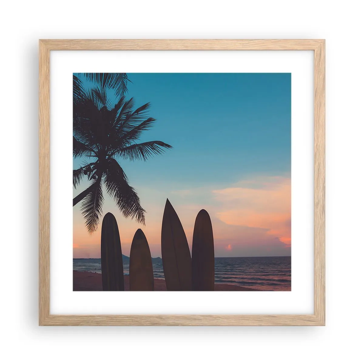 Plagát v ráme zo svetlého duba - Zajtra bude tiež zábava - 40x40 cm