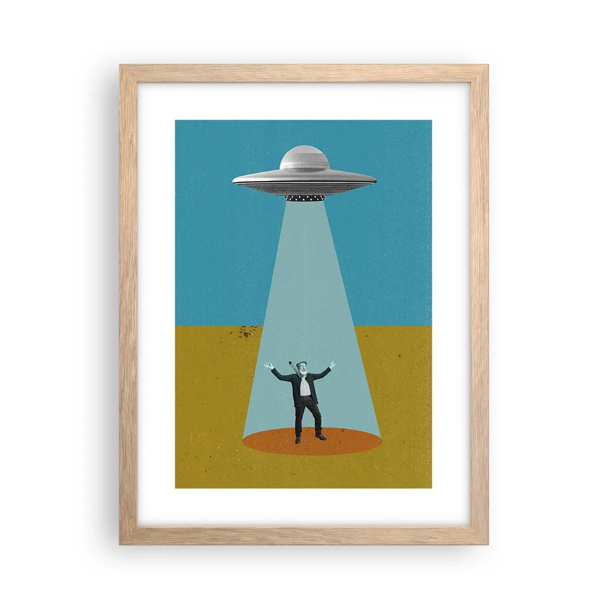 Plagát v ráme zo svetlého duba - Blízke stretnutie - 30x40 cm