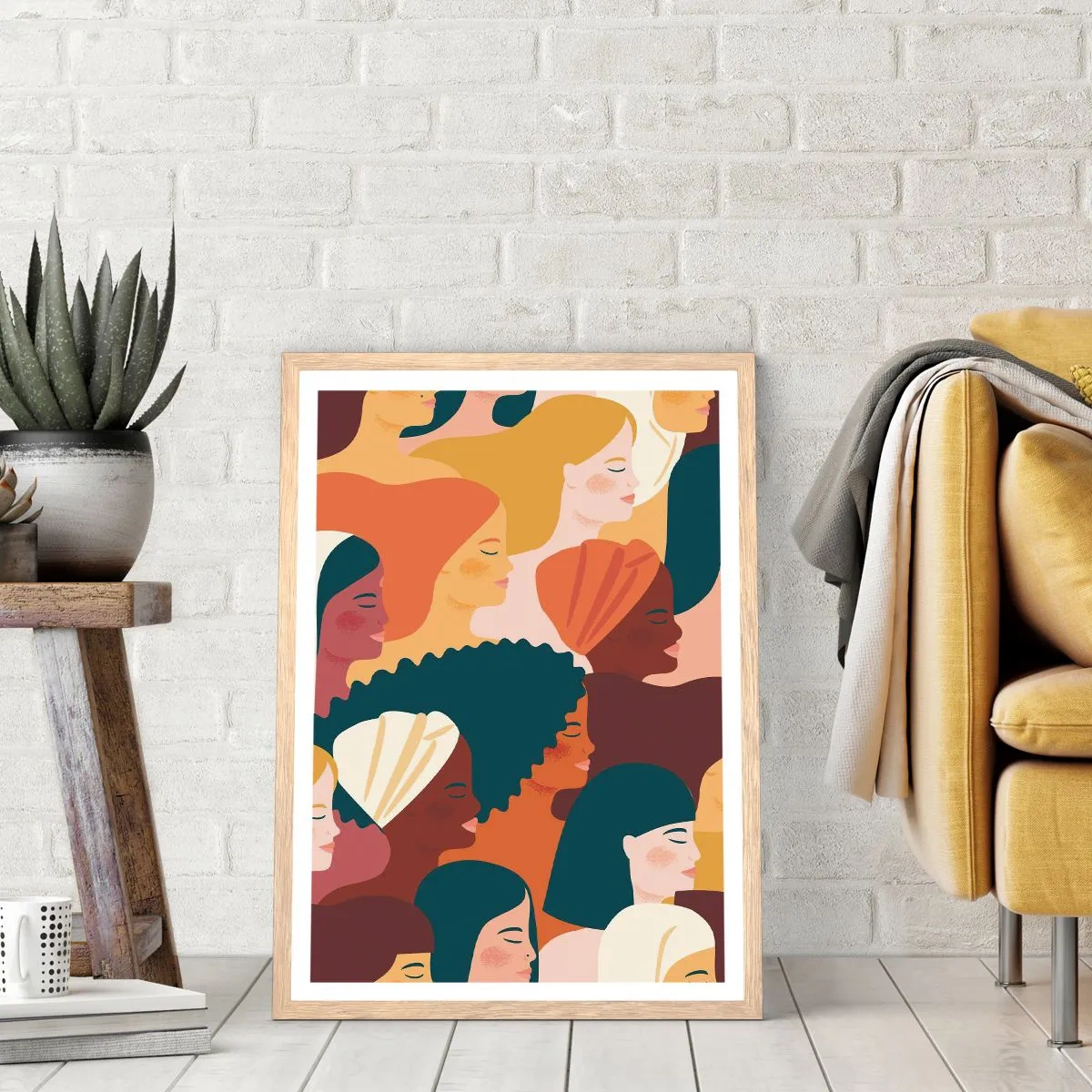 Plagát v ráme zo svetlého duba - Iba ženskosť - 61x91 cm