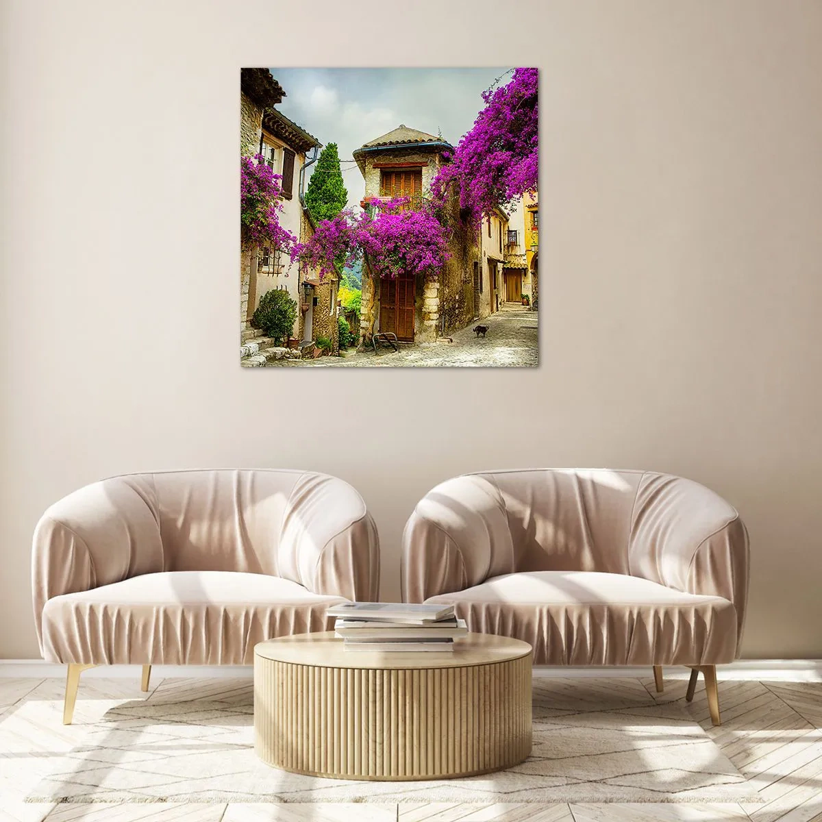 Obraz na skle - Pod kvetinovým baldachýnom - 60x60 cm