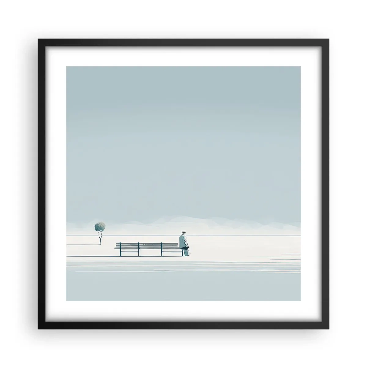 Plagát v čiernom ráme - Áno, čakám. - 50x50 cm