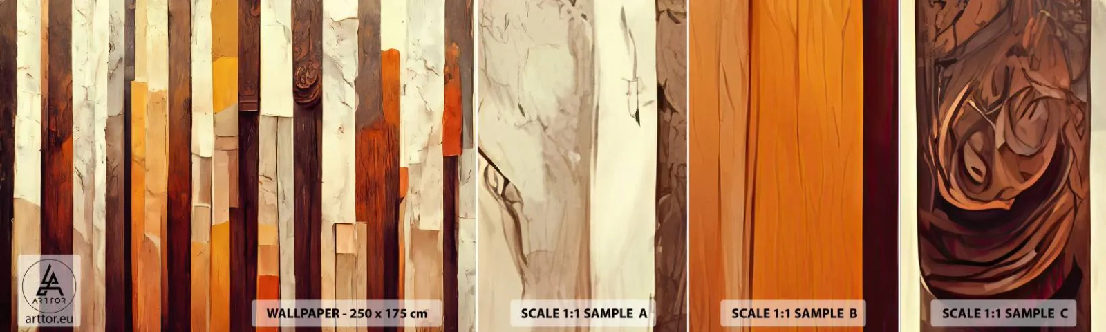 Vzorka Fototapeta Standard Eco - Hymna lesných stromov - Kus, Abstrakcia, Pásy - 100x30 cm