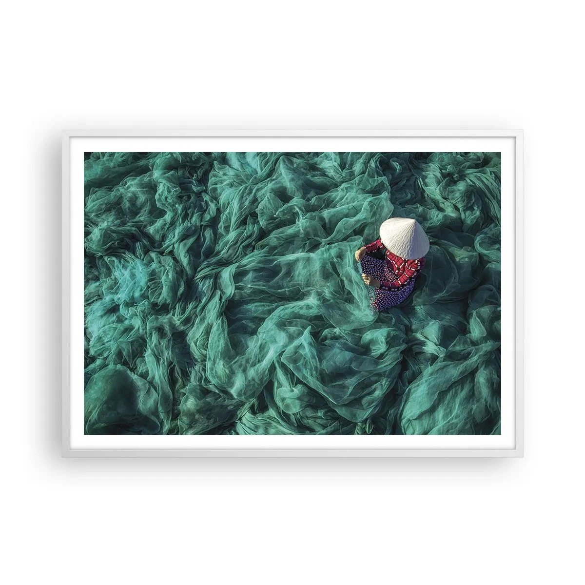 Plagát v bielom ráme - V mori sietí - 100x70 cm