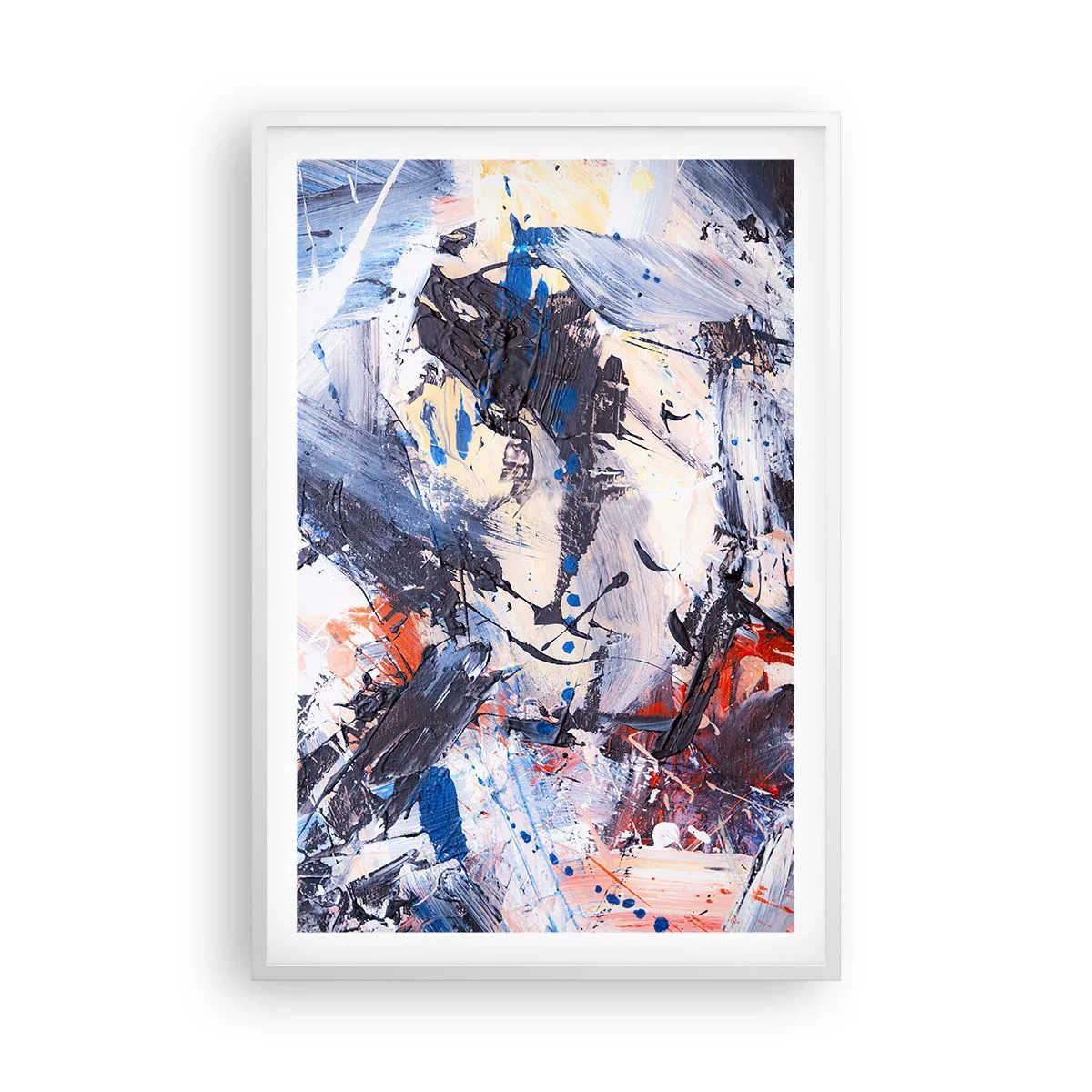 Plagát v bielom ráme - Bláznivý tanec abstrakcie - 61x91 cm