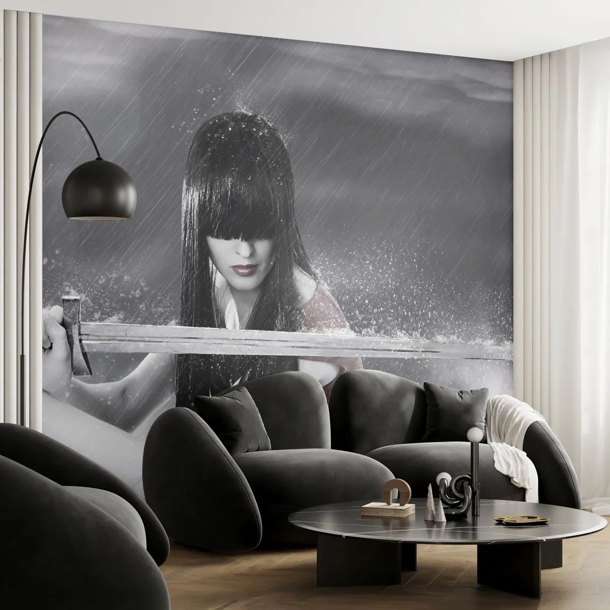 Fototapeta Premium Sand - Pekná a nebezpečná - Žena, Meč, Vojenské - 400x280 cm