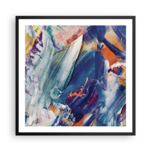 Plagát v čiernom ráme - Chaos farieb - 60x60 cm