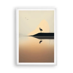 Plagát v bielom ráme - Pán na jazere - 70x100 cm