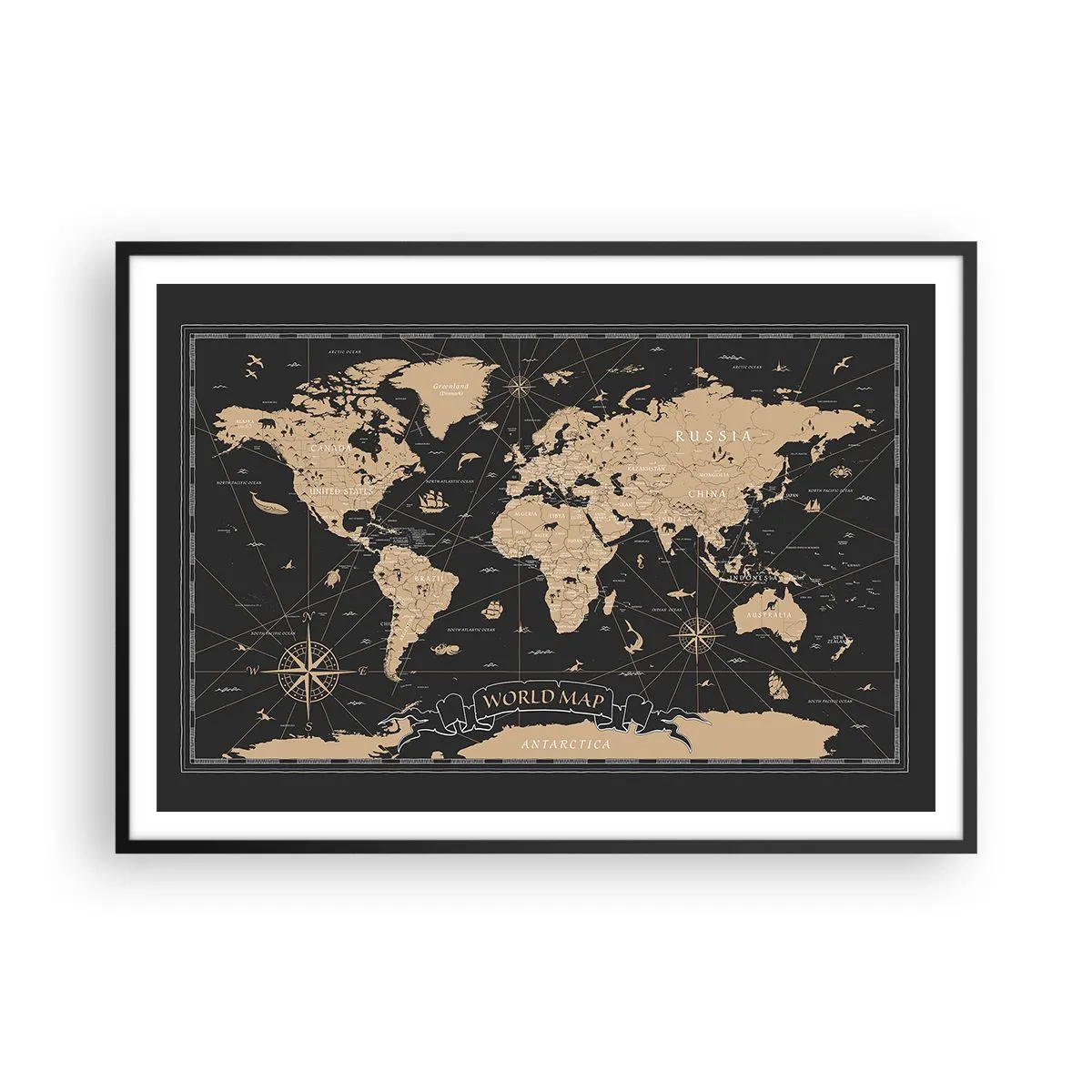 Plagát v čiernom ráme - Hranice môjho sveta - 100x70 cm