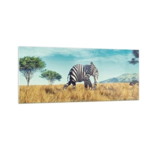 Obraz na skle - Šedá už nie je v móde - 100x40 cm