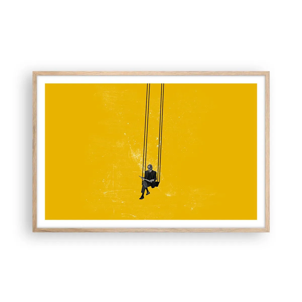 Plagát v ráme zo svetlého duba - Deň ako každý iný - 91x61 cm