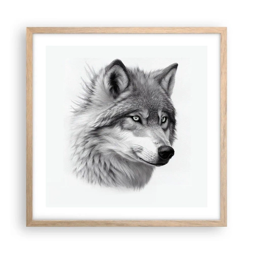 Plagát v ráme zo svetlého duba - Alfa – bezpochyby - 50x50 cm